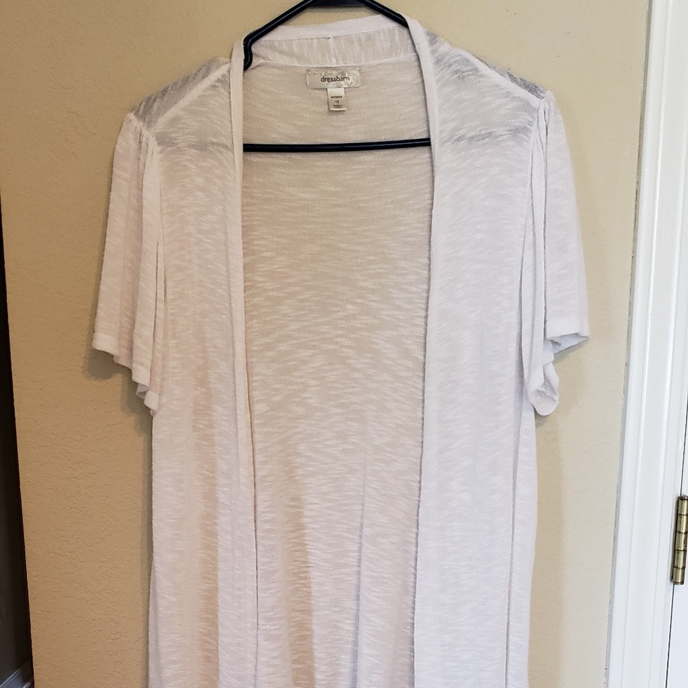 White Short Sleeved Summer Dressbarn Cardi 1X